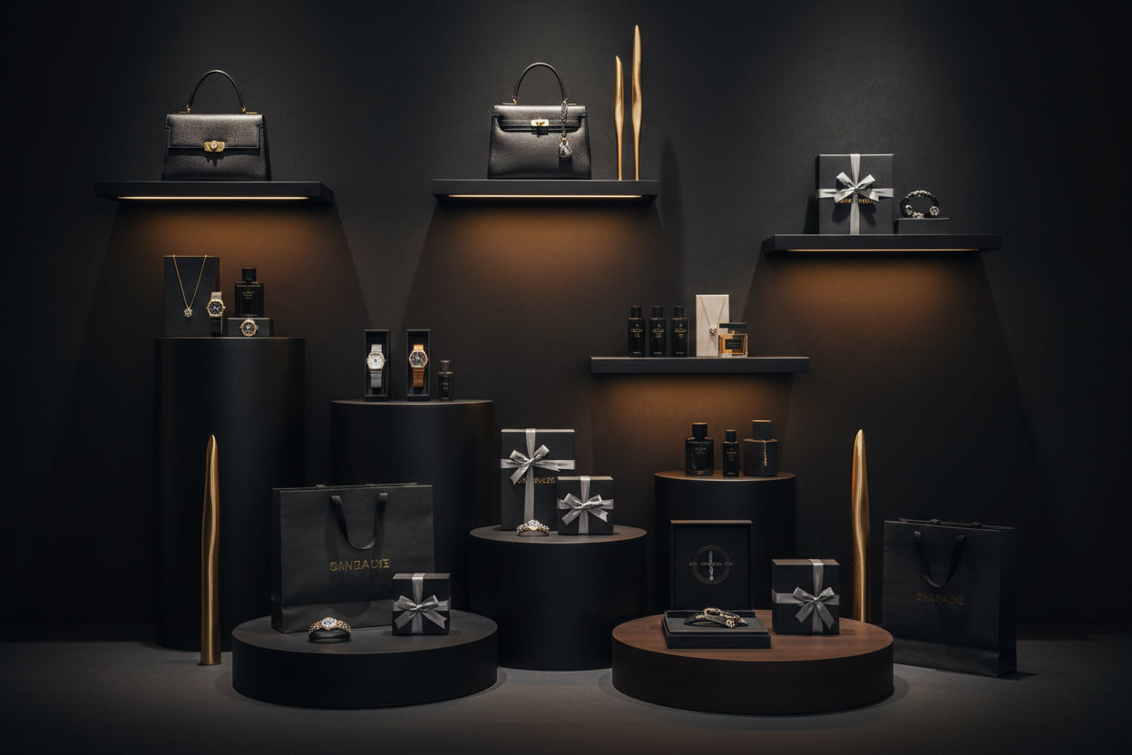 generate a dark themed shopping image